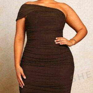 One Shoulder Ruched Dress